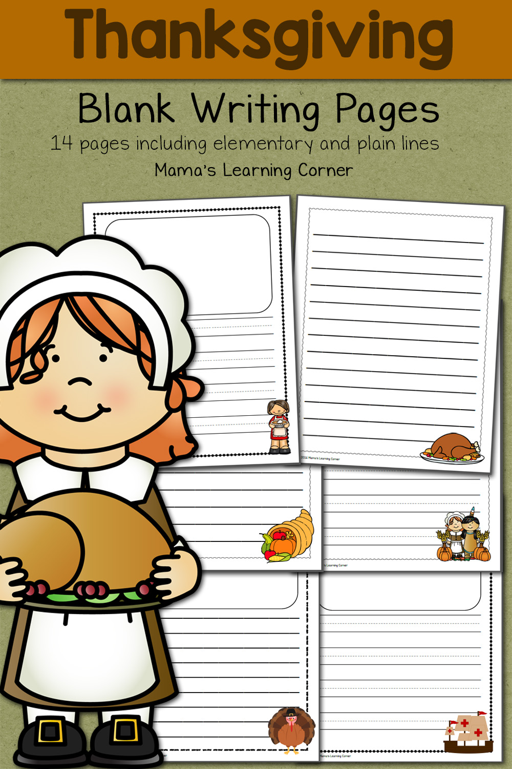 Blank Thanksgiving Writing Pages Mamas Learning Corner