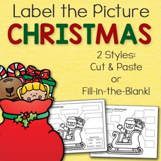 christmas label the picture worksheets mamas learning corner