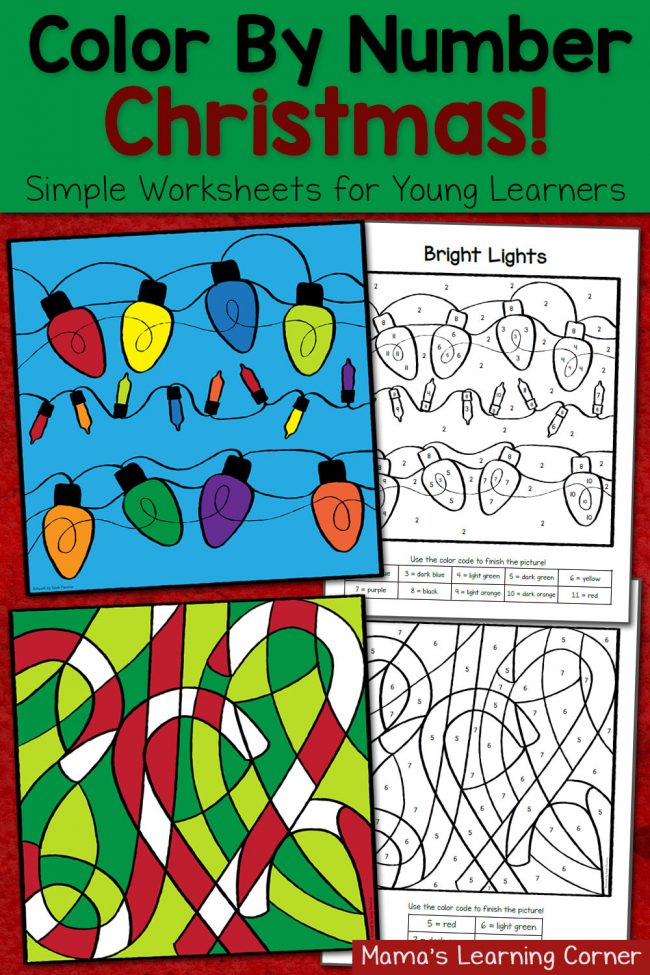 Christmas Color By Number Worksheets - Mamas Learning Corner