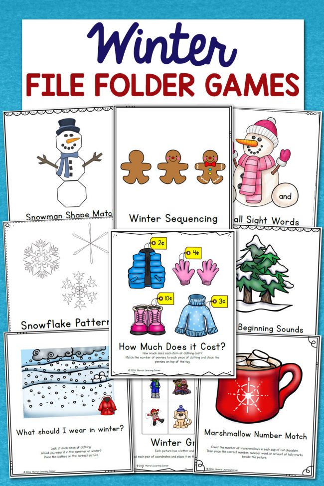 Winter File Folder Games