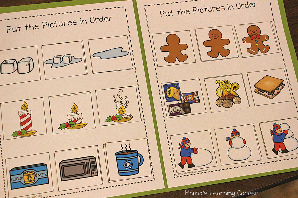 Winter File Folder Games Sequencing Pictures