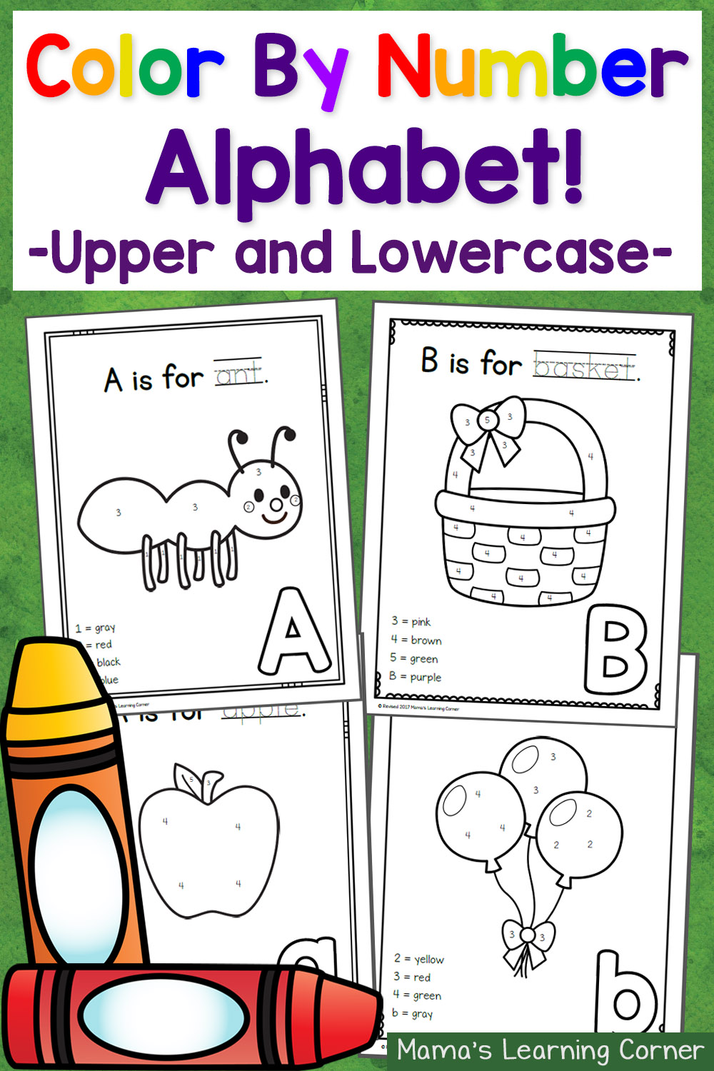 Color By Number ABCs: 50 worksheets with freebie included!