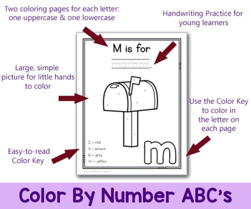 Color By Number ABCs - Mamas Learning Corner