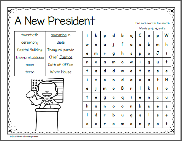 January Word Search Packet