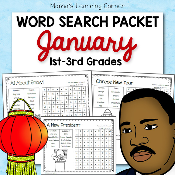 January Word Search Packet