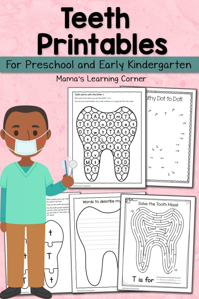 Teeth Printables for Preschool and Kindergarten