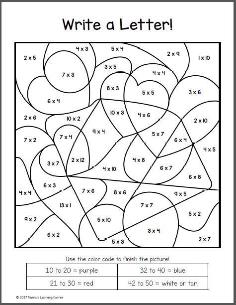 valentine coloring pages by numbers - photo #49
