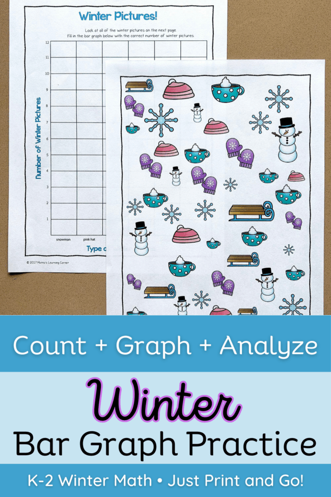 Winter Bar Graph Practice - Mamas Learning Corner Winter Graphing Worksheets for K-2nd Grade