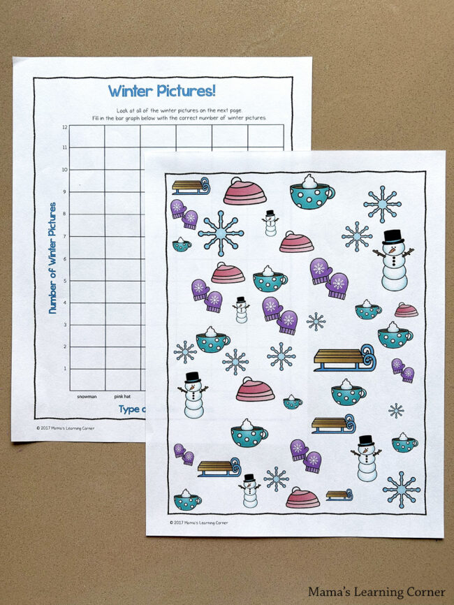 Winter Graphing Worksheets with Bar Charts - Mamas Learning Corner Winter Graphing Worksheets with Bar Charts