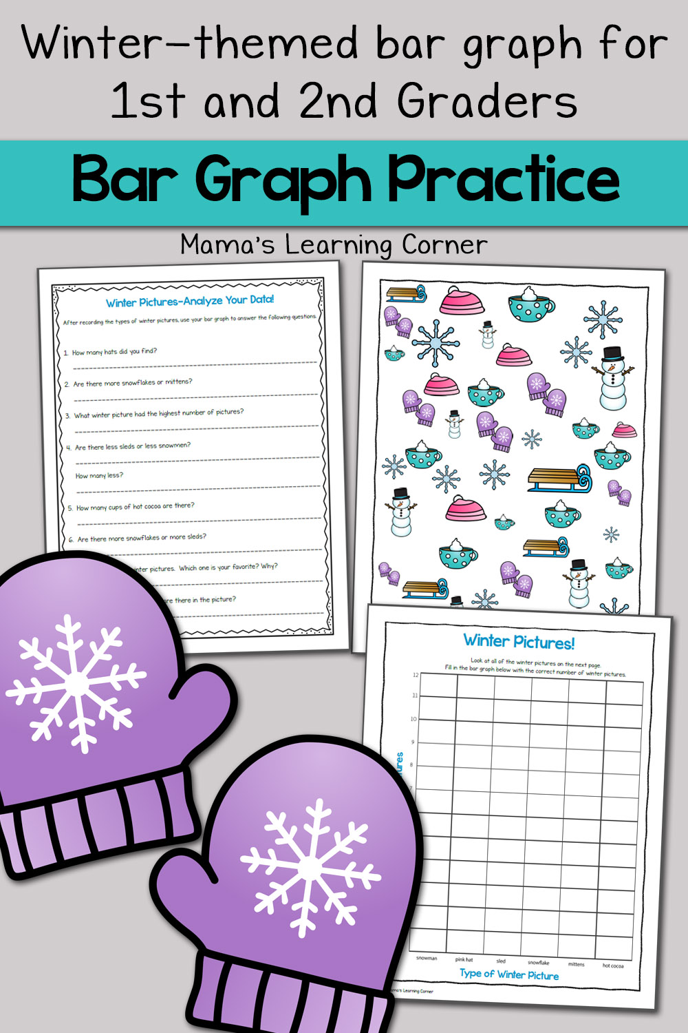 Winter Picture Bar Graph Worksheets