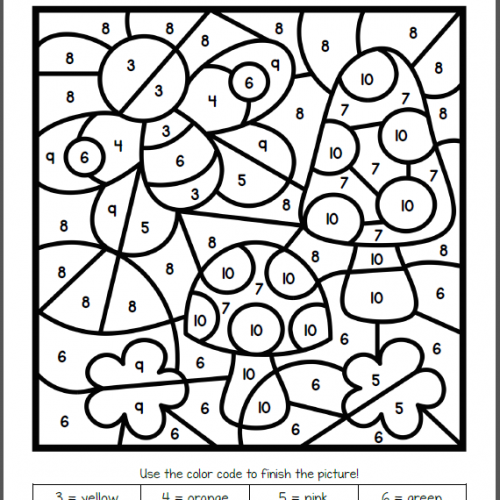 Color Number Worksheets Spring Coloring Color Number Worksheets Spring Coloring