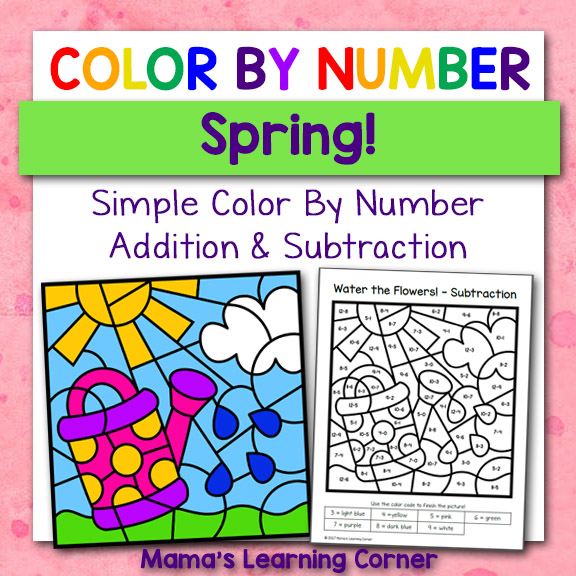 Spring Color By Number Worksheets - Mamas Learning Corner