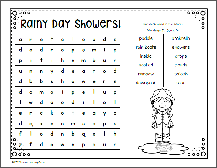 April Word Search Packet - Mamas Learning Corner