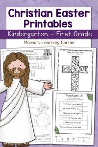 Christian Easter Worksheets for Kindergarten and First Grade