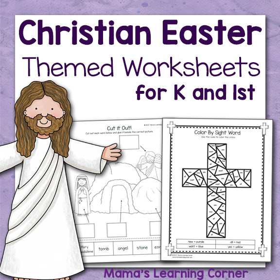 Christian Easter Worksheets for Kindergarten and First Grade