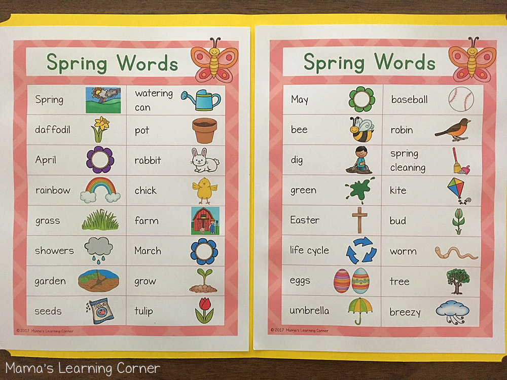 spring file folder word wall mamas learning corner