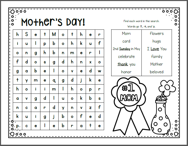 May Word Search Packet
