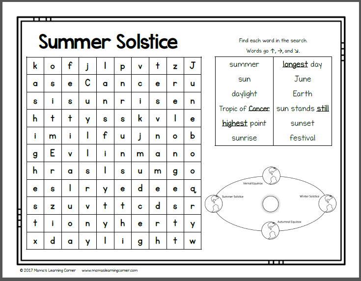 June Word Searches