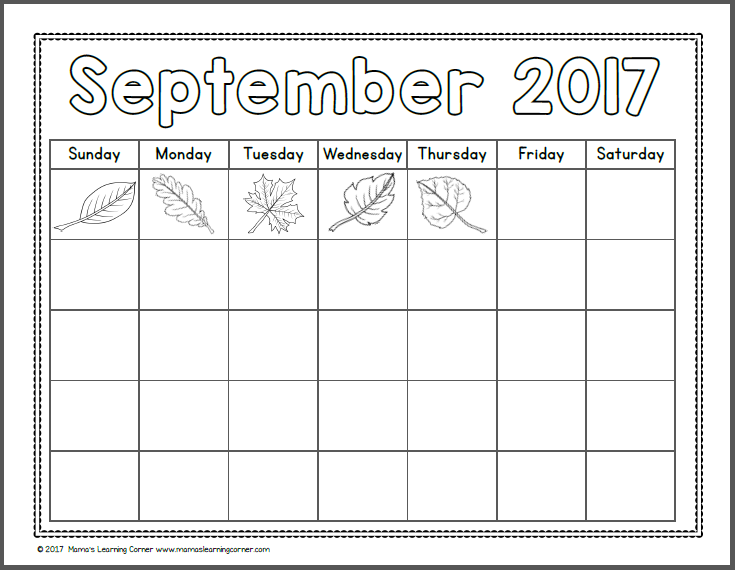 Calendar Notebook for Kindergarten and First Grade 2017-2018 - Mamas ...
