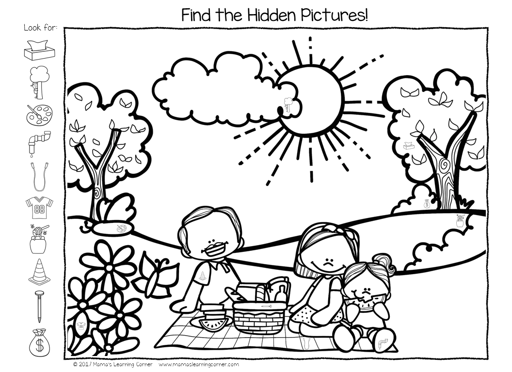Summer Hidden Pictures - Mamas Learning Corner