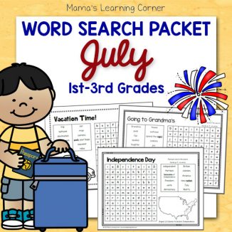 July Word Search Packet
