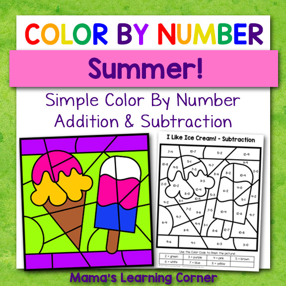 Color By Number Preschool Worksheets - Mamas Learning Corner