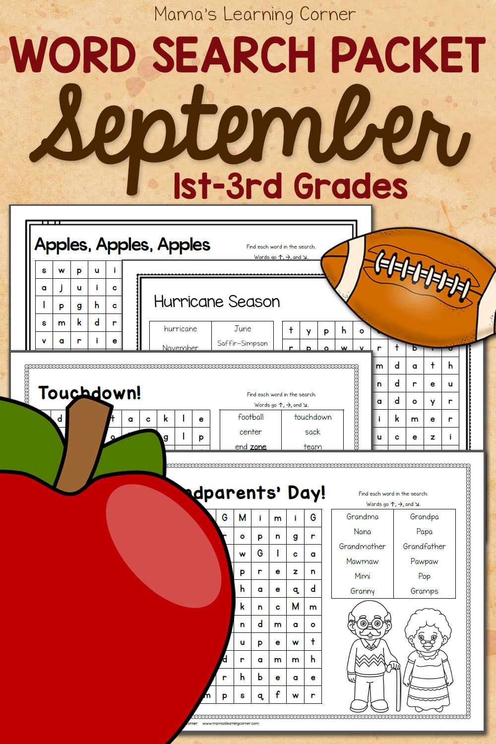 September Word Search Packet - Mamas Learning Corner