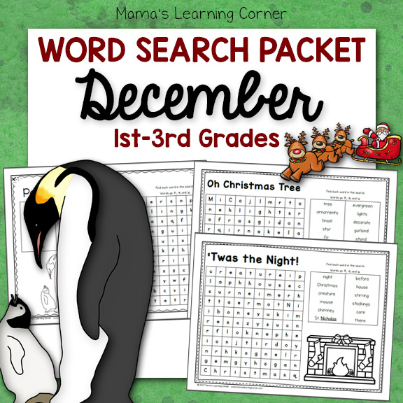 December Word Search Packet - Mamas Learning Corner