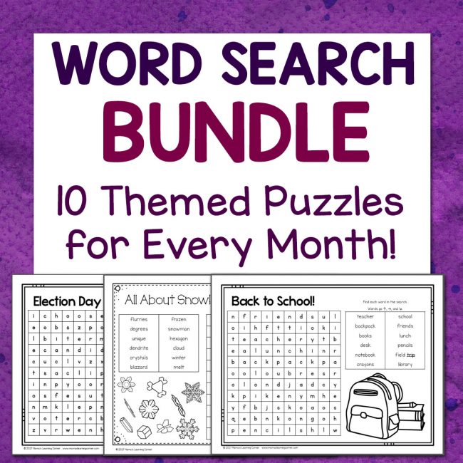 Word Search Bundle - Mamas Learning Corner Word Search Bundle