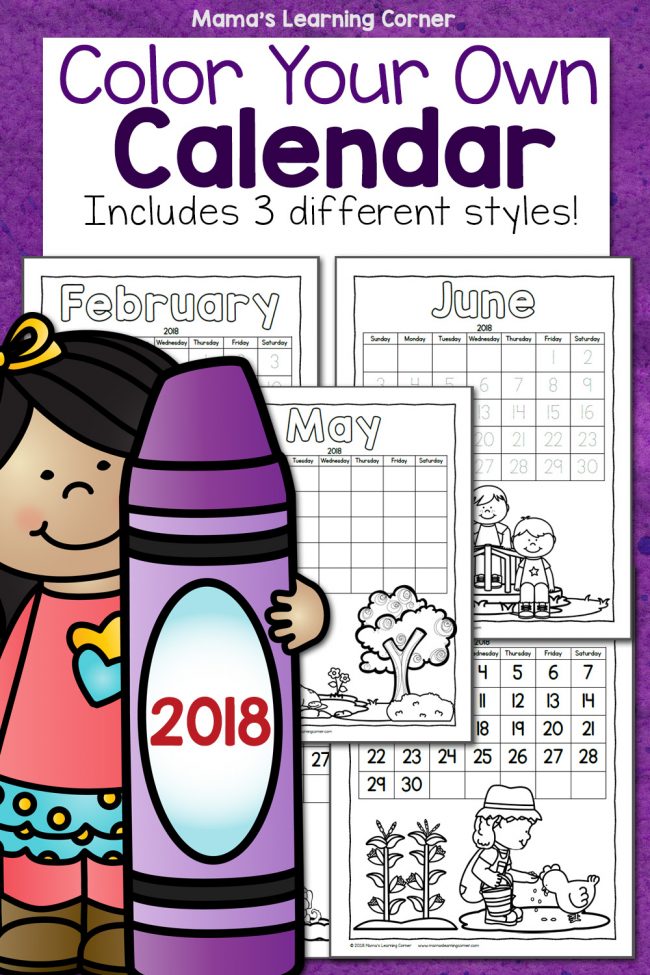 your own calendar 2018 color your own calendar 2018 mamas learning corner your own calendar 2018 color your own calendar 2018 mamas learning corner