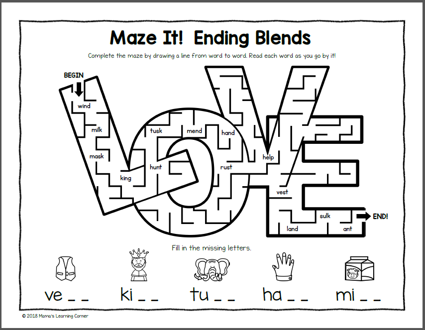 phonics mazes for valentine s day mamas learning corner