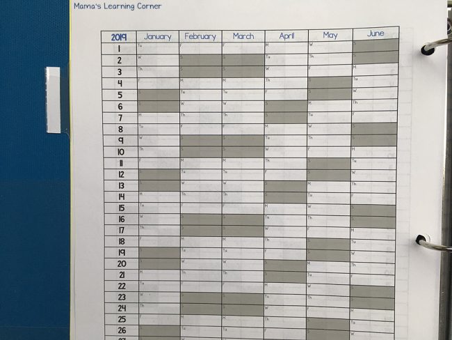 simple homeschool attendance record 2018 2019 mamas learning corner 2019 attendance calendar free