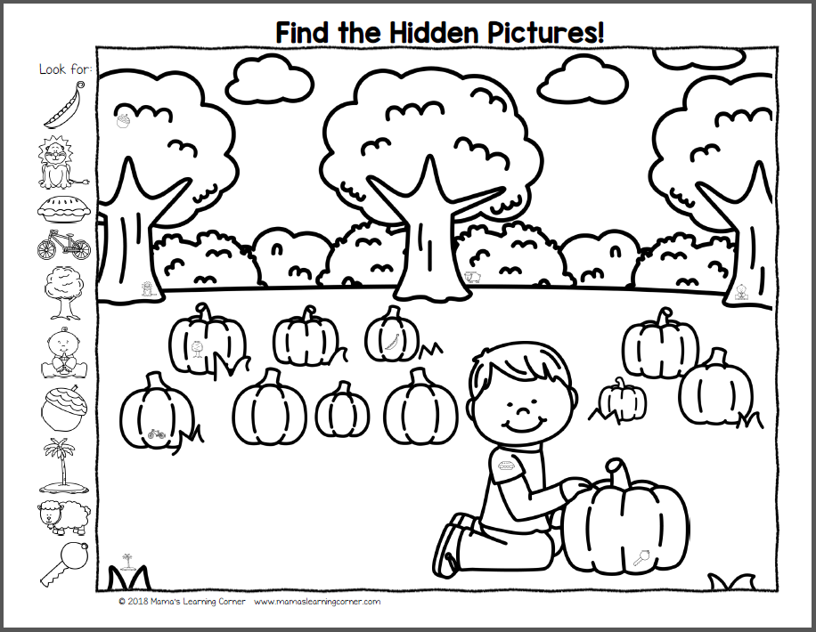 Fall Hidden Picture Worksheets Mamas Learning Corner