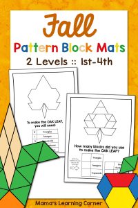 Fall Pattern Block Mats 2 Levels - Mamas Learning Corner Fall Pattern Block Mats 2 Levels
