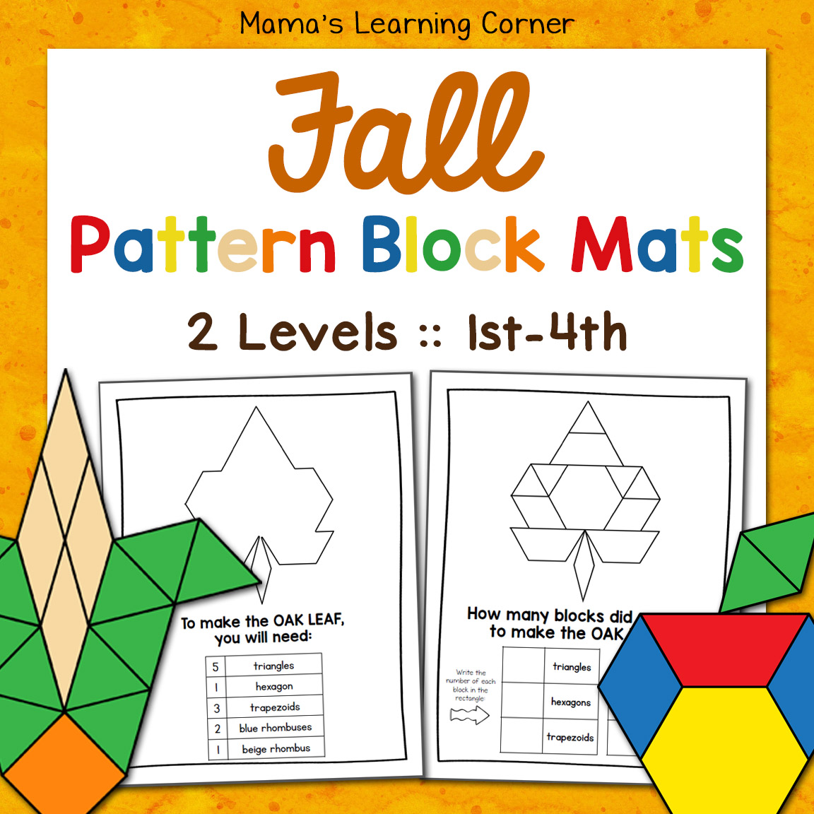 Fall Pattern Block Mats Mamas Learning Corner
