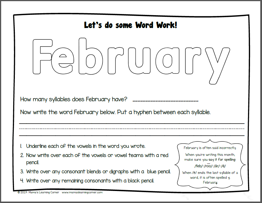 months of the year worksheets mamas learning corner