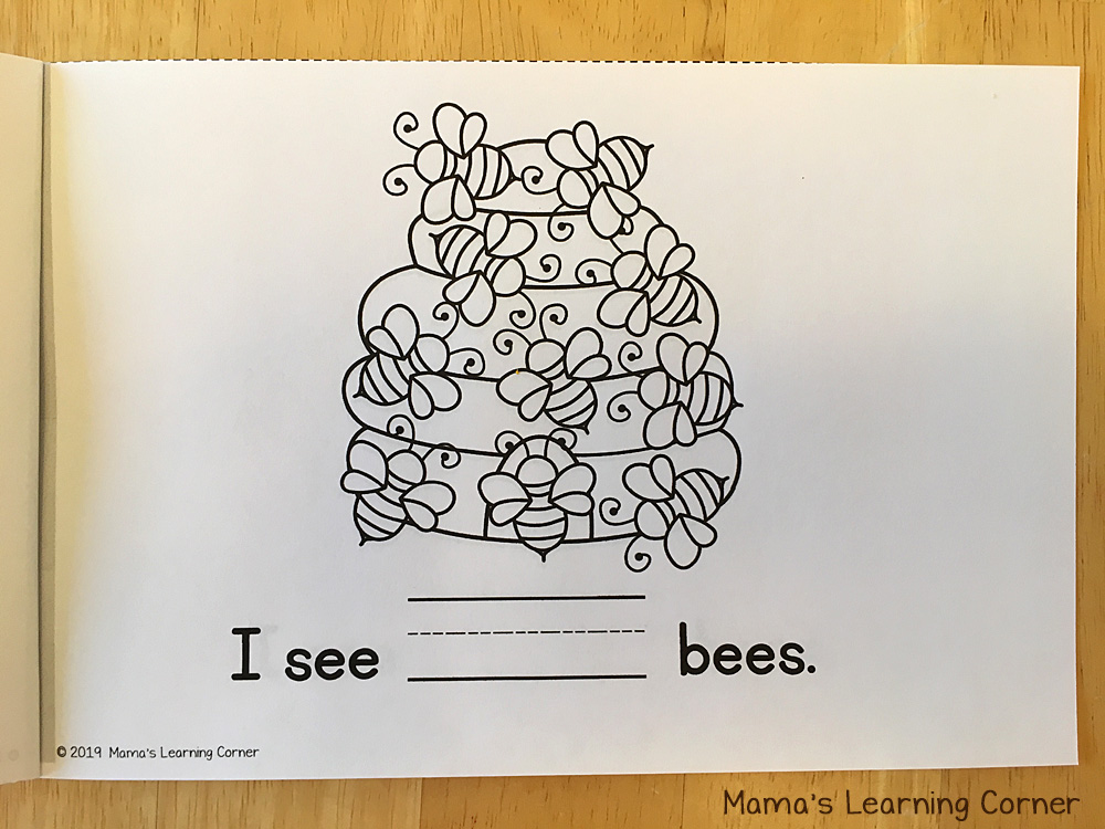 Counting Bees Write in the Number - Mamas Learning Corner Counting Bees Booklet Front Cover