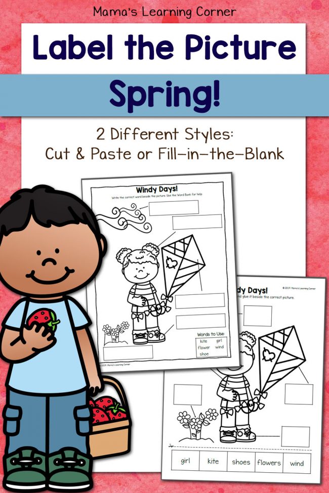 Spring Label the Picture Worksheets
