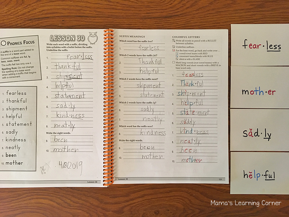 Traditional Spelling I Days 1 and 2 Word Work