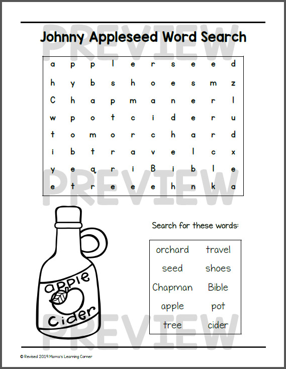 Johnny Appleseed Worksheets