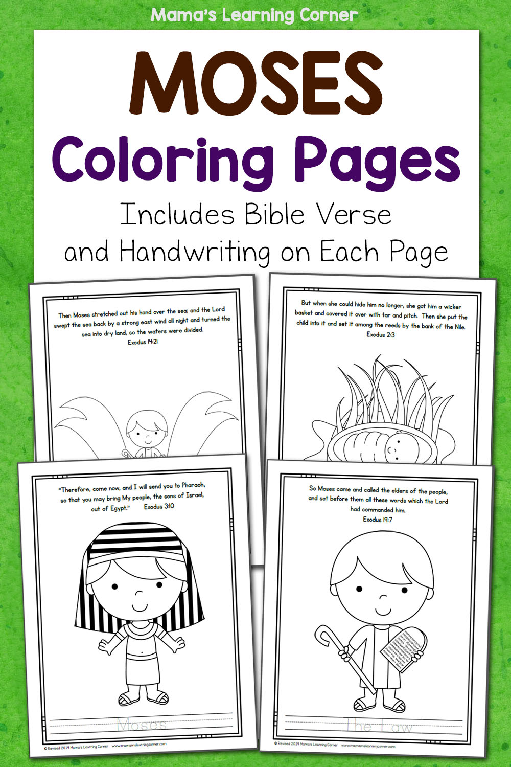 Moses Bible Coloring Pages Mamas Learning Corner