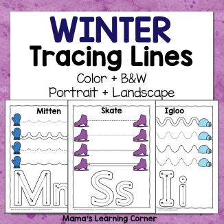 Winter Tracing Worksheets for Preschool