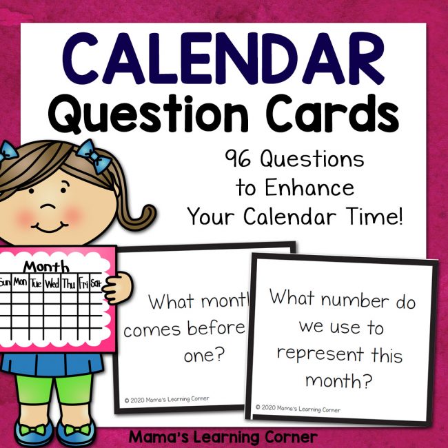 Calendar Question Cards - Mamas Learning Corner Calendar Question Cards