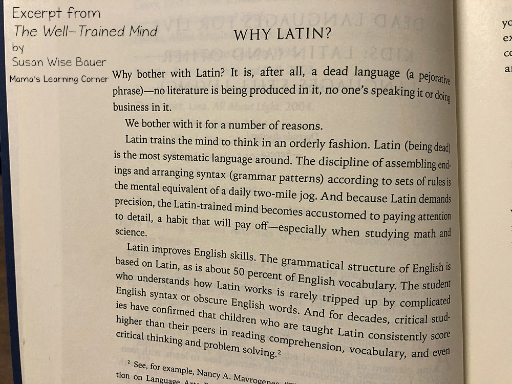 Why I Teach Latin in Our Homeschool: The Well-Trained Mind