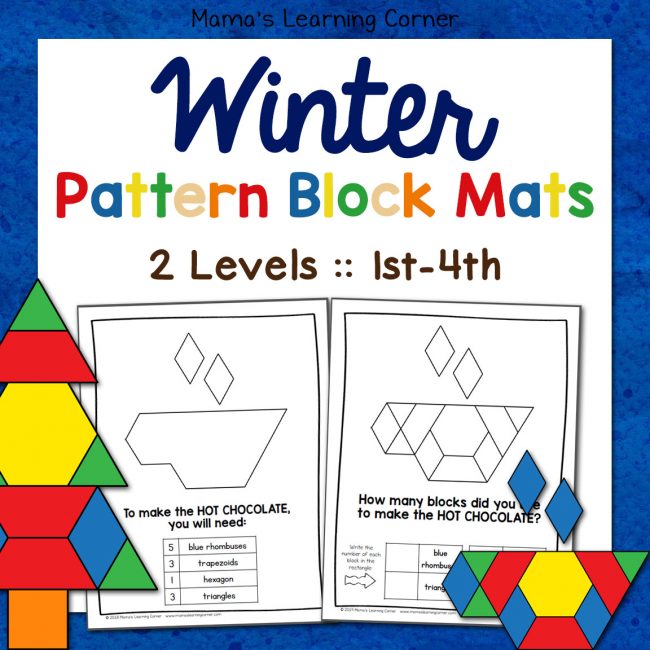 Winter Fall Patter Blocks 2 Levels - Mamas Learning Corner Winter Fall Patter Blocks 2 Levels