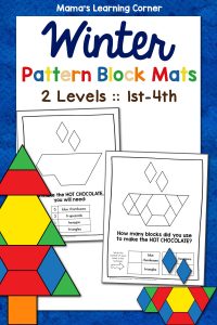 Winter Pattern Block Mats 2 Levels - Mamas Learning Corner Winter Pattern Block Mats 2 Levels