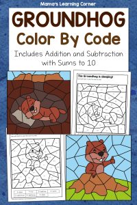 Groundhog Day Color By Code Worksheets