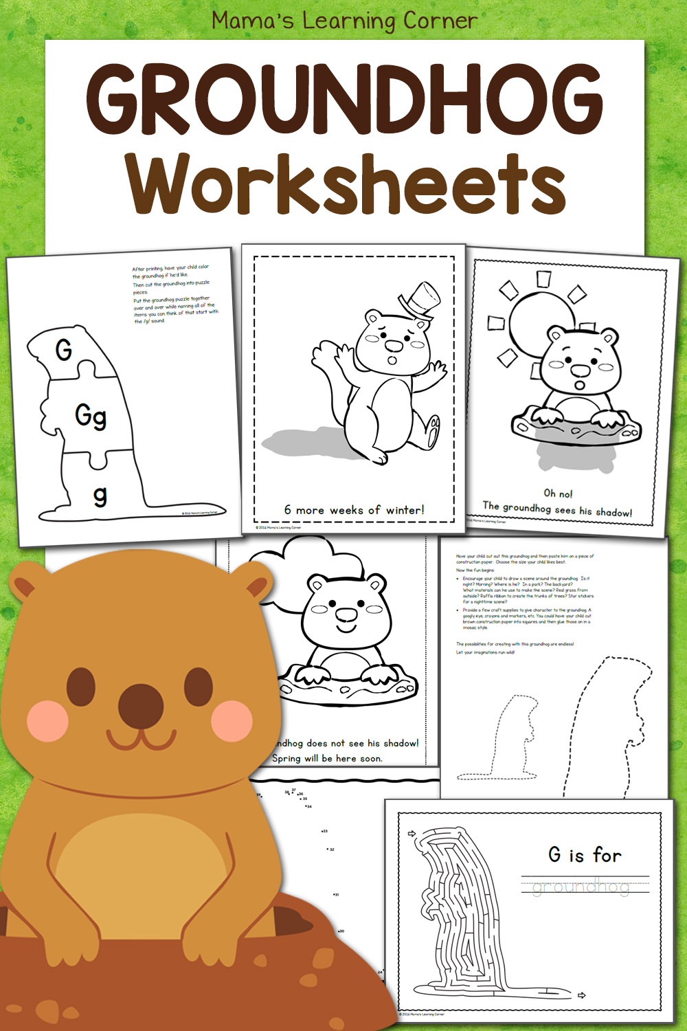 Free Groundhog Day Worksheets Mamas Learning Corner