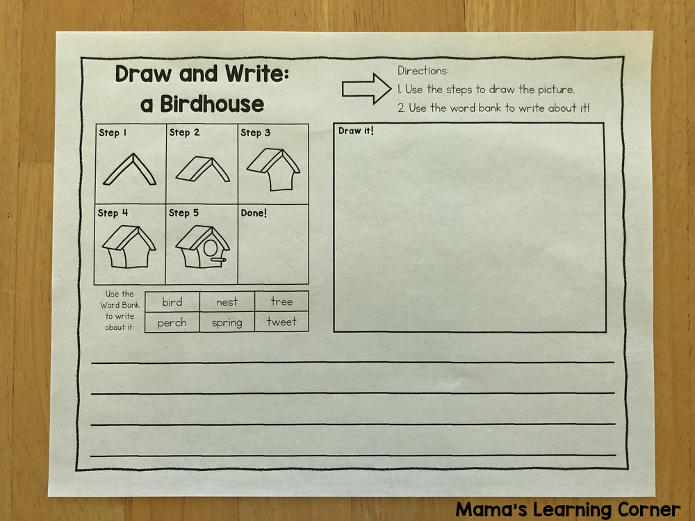 Spring Draw and Write Plain Lines - Mamas Learning Corner Spring Draw and Write Plain Lines