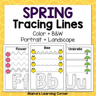 Spring Tracing Worksheets for Preschool